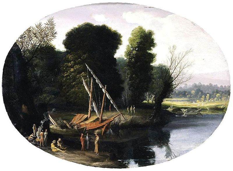 BONZI, Pietro Paolo Italianate River Landscape oil painting image